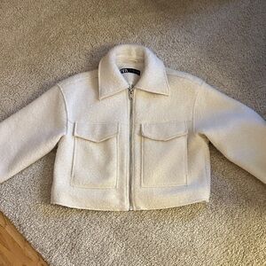 Zara Women's Cropped Boucle Jacket